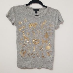 2/$16💎J. Crew Gold Nature Print T-shirt